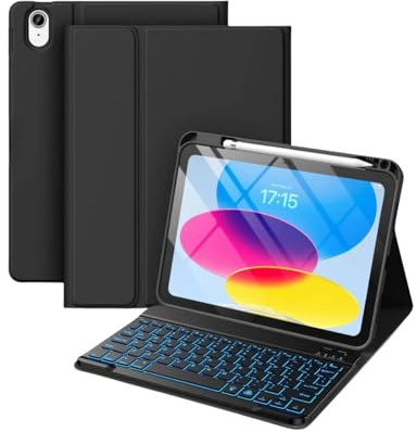 Funda con Teclado para iPad Pro 9,7 2016 y Air 2 2014 con Soporte para lápiz, Funda Delgada y Ligera con Teclado inalámbrico Desmontable magnéticamente