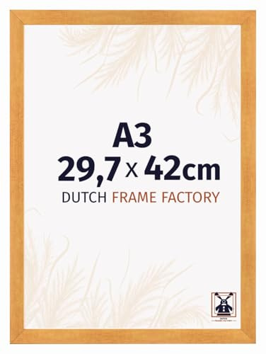 Dutch Frame Factory - Bilderrahmen DIN A3 29,7x42 cm Orange - MDF | Antireflex-Acrylglas aus Kunststoff, Wandmontage, Geeignet für Fotos, Poster und Puzzles, Praag, Made in Holland
