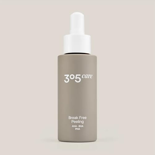 305 Care Gesichtspeeling mit AHA BHA PHA, 10% Polyhydroxysäuren, 7,14% Alpha-Hydroxysäuren, 1% Beta-Hydroxysäuren, Kupferpeptide, Edelweiß-Extrakt, für alle Hauttypen, 50ml