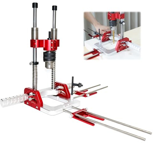 Soporte para Taladro Upgrade con Portabrocas, Guía Angular 0–60° para Taladros Portátiles, Autocentrado, Rango de Sujeción 1,5–13 mm, con Indicador de Aguja, Casquillos de Latón