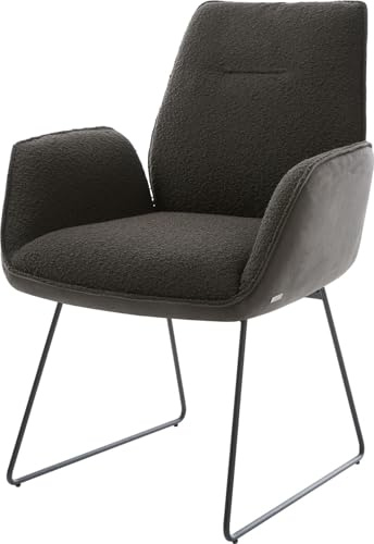 DELIFE Polsterstuhl Zoa-Flex Kufengestell Schwarz Materialmix Schwarz Taschenfederkern
