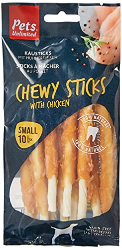 Rosewood Chewy Sticks Poulet Petit – Bâtonnets à mâcher pour Chien au Poulet et Peau de bœuf, favorisent Les Soins dentaires, sans céréales ni Gluten, sans additifs artificiels, 100 g