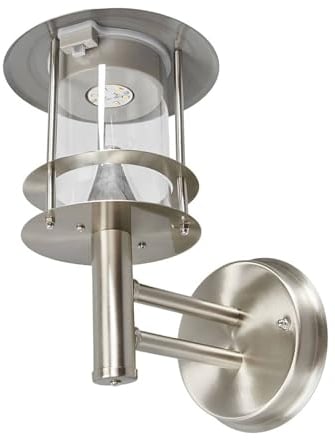 Lindby LED Solarleuchte außen 'Sumaya' (spritzwassergeschützt) (Modern) in Alu aus Edelstahl (6 flammig,) - Solar-Wandleuchten, Wandlampe für Outdoor & Garten Außenwand/Hauswand, Haus, Terrasse