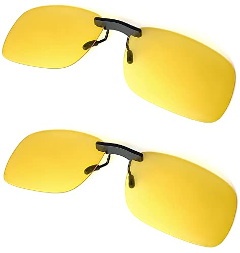 Clip on Polarized Night vision Glasses Flip up Anti reflective Anti Glare UV-400 Wear Over Glasses …