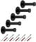 5 x Garderobenhaken TALEA echt Edelstahl massiv schwarz pulverbeschichtet Ø 10/15 mm Länge 50 mm Gesamtlänge 53 mm mit Platte Garderobe Kleiderhaken von SO-TECH®