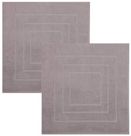 Betz 2 Stück Badvorleger Palermo 100% Baumwolle Badematte Badteppich Duschvorlage Größe 60x60 cm Qualität 680g/m² Farbe Stone