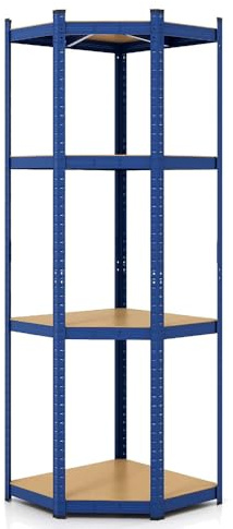 TMZ® 4 tier Blue Corner Shelving/Racking Garage Storage Unit Shelves 175kg 1500mm