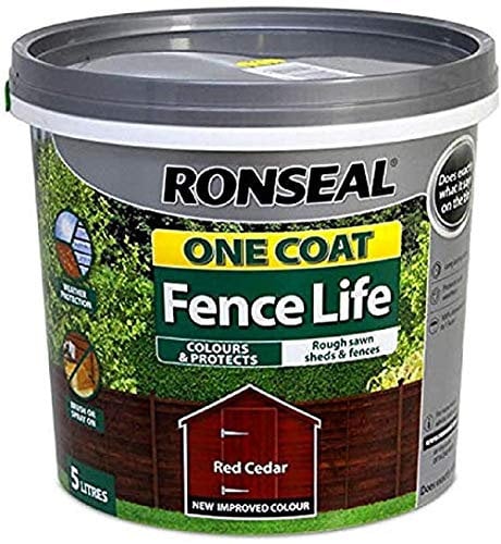 Fence Life 5010214882960 Ronseal 1 Coat 9L Red Cedar, Forest Green