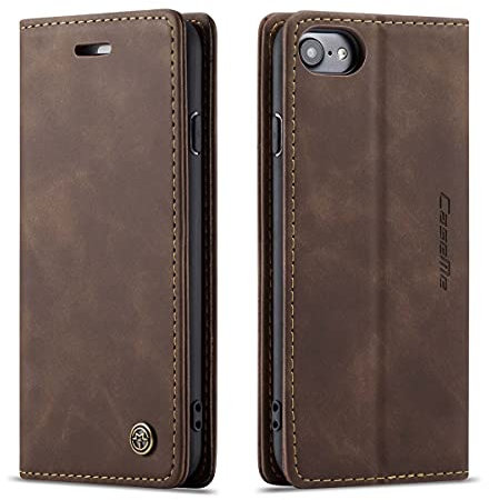 mvced Handyhülle Kompatibel mit iPhone 6/6s 4.7,Premium Leder Flip Case Schutzhülle mit Standfunktion,Kaffee