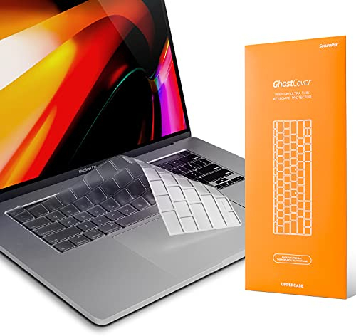 UPPERCASE GhostCover Premium Ultra Thin Keyboard Cover Protector EU Layout Only, Compatible with M1 2020+ MacBook Pro 13 and 2019+ MacBook Pro 16 (A2338 A2289 A2251 A2141, EU Layout)