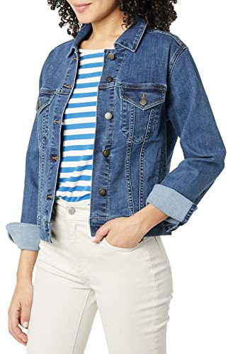 Amazon Essentials Veste en Jean (Disponible en Grande Taille) Femme, Délavé Moyen, M