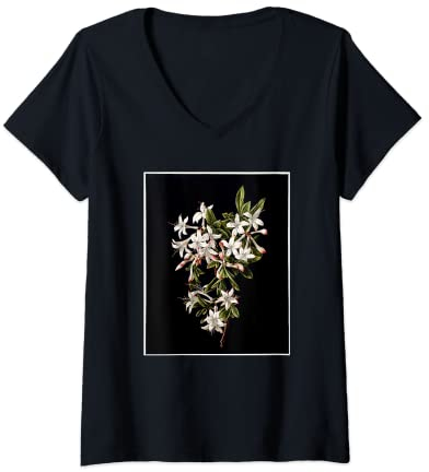 Damen Zweig der Azaleen in Blüte Gijselaar 1831 Retro Vintage T-Shirt mit V-Ausschnitt