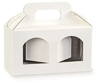 Bomboniere 10 PZ Seta Bianco 17x8x9cm Scatola Porta vasetti con finestre