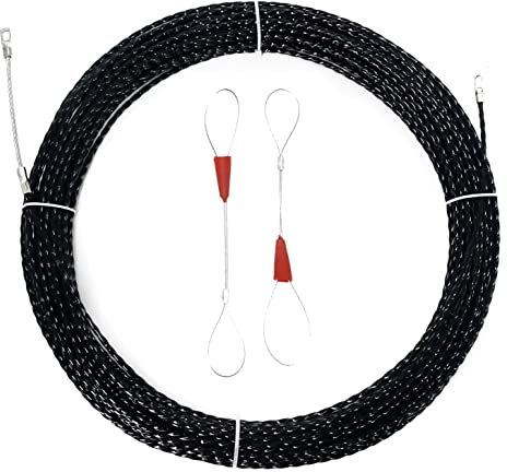 VGongTech 30,5 m langes Fischband-Kabelabzieher-Set, 4,3 mm, 30 m, PET, elektrischer Kabelabzieher durch die Wand, Drahtführungsgerät, Einfädler, Fischkabelbefestigung