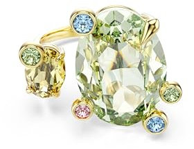 Swarovski Gema Offener Ring, Verschiedene Schliffe, Mehrfarbig, Goldlegierungsschicht