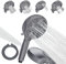 SparkPod 5 Inch 9 Spray Setting Shower Head - Handheld High Pressure Jet with On/Off Switch, Pause & Waterfall Setting- Premium ABS Removable Handheld Shower Head with Hose (6ft) (Charcoal Grey)