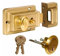 Garden Mile 3 Key Rim Night Latch Door Lock - Polished Brass Gate Lock Extra Security Front Door Lock Fixings Backset Cylinder Safety for Gate, Door, Shed, Latch, Flat Smart Door Lock Latches