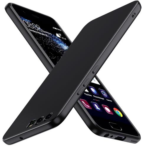 ivoler Silikon Hülle für Huawei P10 mit Kameraschutz, Ultra Dünne Weiche Stoßfest Schutzhülle Flexible TPU Matte Schwarz Handyhülle Kratzfest Case Cover
