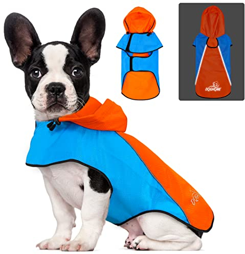 Regenjacke Hund DQGHQME Hunderegenmantel, Regenmantel Hund Wasserdicht, Einstellbare Regencape Hund, Reflektierender Wasserdichter Hundemantel Ultraleicht für Große Mittlere Kleine Haustier Hund (S)