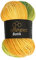 Wollbiene Batik Wolle mit Farbverlauf mehrfarbig 100g Multicolor Strickwolle Häkelwolle (1430 grün gelb orange)