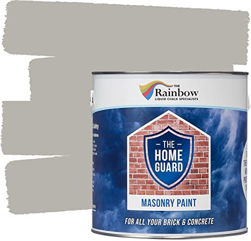Rainbow Chalk Markers Masonry Paint - 2.5L Shingle | Non-Toxic & Water-Based Exterior Masonry Paint for Outdoor Weather Protection | Anti-Cracking & Flaking for Smooth Brickwork | Opaque Matte Finish