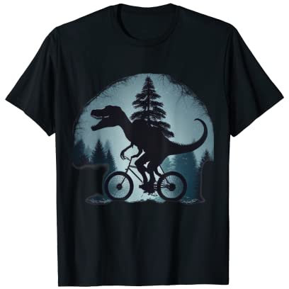 Lustiger Dinosaurier auf einem Fahrrad, Mountainbike, Fahrradreifen T-Shirt
