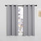 PONY DANCE Short Blackout Thermal Insulated Curtains - Silver Grey, 37x48 Inch, 2 Panels, Energy Saving, Privacy Protection for Bedroom, Kitchen