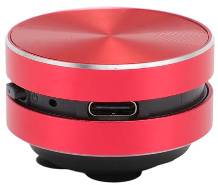 Bone Conduction Speaker, Portable Wireless Speaker Stereo Speaker, Dual Speaker Bluetooth 5.0 Bass Speaker with Suction Cup, Intercom, FM Radio Function, for Bathroom Outdoor (Red)