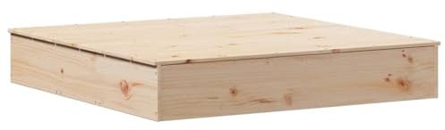 vidaXL Sabbiera con Copertura 111x111x19,5 cm Legno Massello di Pino