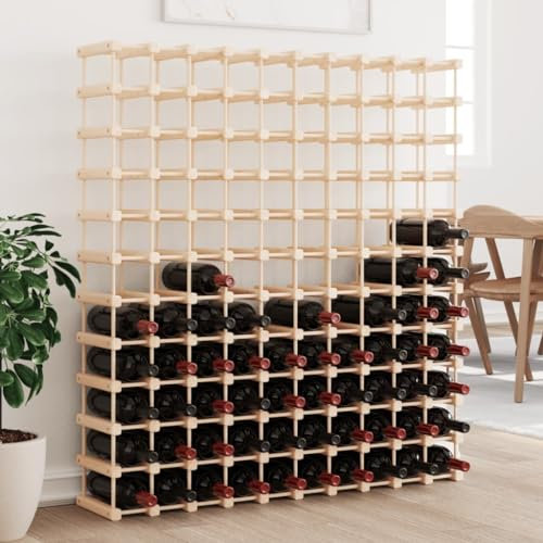 ARKEM Weinregal für 120 Flaschen Weinregale Flaschen Organizer Wine Rack Flaschenhalter Schrank 112,5x23x123,5 cm Massivholz Kiefer