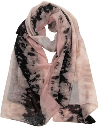 RIIQIICHY Foulard Donna Firmati Nero e Rosa Sciarpa Donna Primaverile Grande Leggera Pashmina Donna Elegante