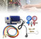 3CFM Vakuumpumpe Manifold Gauge Klimaanlage Set, 1/4 HP Unterdruckpumpe 60L/Min 200ml-Ölkapazität Vakuumgeräte Verteiler-Manometer-Set für Klimaanlage Kfz-Kühlsystemen