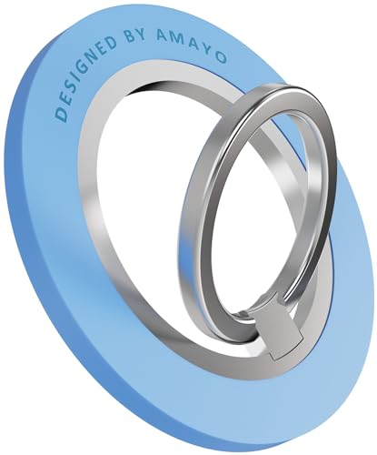 Amayo - Handy Ring Halterung für Magsafe, Handy Fingerhalter Griff Magnet Fingerhalterung Smartphone Ringhalterung Ständer für iPhone Serie 15 Pro Max, 14, 13, 12 Zubehör für Magsafe (Blau)