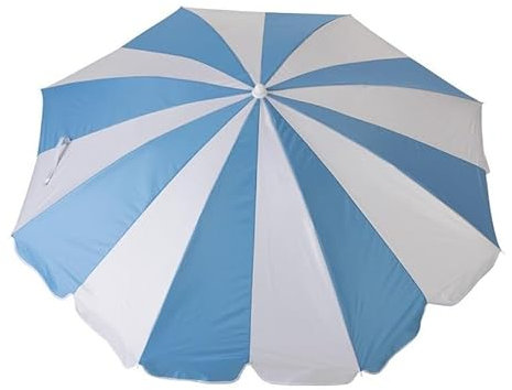 Creaciones Llopis Sombrilla Playa Protección UV 50+, 8 Varillas y 16 Paneles (Turquesa Rayas, 220 cm.)