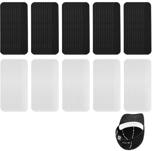 Adorila Confezione da 100 Fodere per Il Sudore per Cappelli da Golf, assorbenti, USA e Getta, Adesivi per Il Sudore, per Uomo e Baseball, Colore Nero, Bianco, Nero, Bianco, Taglia Unica