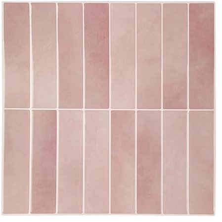 3D Fliesenaufkleber Klebefliesen Wandfliesen, 10-Stück Rosa Selbstklebende Fliesen für Küche Bad Fliesendekor (30,5 x 30,5 cm, 0.93㎡)