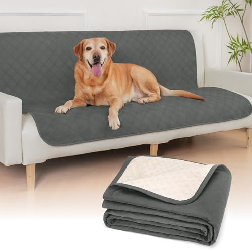 HezzLuv wasserdichte Hundedecke, Sofa Bettdecke Haustierdecke Anti-Rutsch Matte Möbelschutz, Waschbar, Kratzfest, Tierfellresistent, für Welpen, Große Haustiere, Hunde und Katzen (127x157cm)