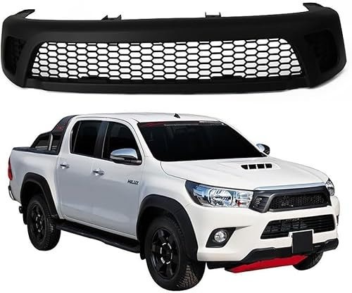 DRYFAL Auto Frontstoßstangengrill für Toyota Hilux Revo 2016-2019 Vorne Grill Kühlergrille vorne Oben Wabengrill Front Grill Auto Frontgrill
