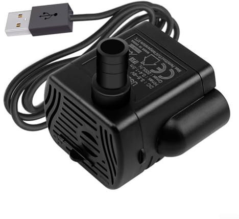 Mini bomba sumergible USB, bomba de agua pequeña ultra silenciosa ajustable, adecuada para fuentes de mascotas, peceras de acuario, estanques, hidroponía, interior o exterior