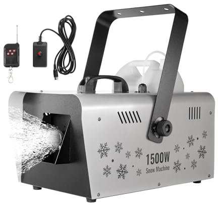 VEVOR Schneemaschine, 1500 W, Hand-/Hänge-Schneemaschine, ferngesteuerte Schneeflockenmaschine für den Innenbereich mit 5-Liter-Tank, Hochleistungs-Kunstschneemaschine für Weihnachtsfeiertagspartys