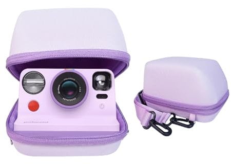 Kuprusar Camera Case for Polaroid OneStep 2VF/Now+ Camera, Hard Carrying Case Protective EVA Storage Bag for One Step+/Now/Now+ Plus 2nd I-Type Instant Film Camera with Shoulder Strap, Purple