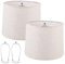 2uds Pantalla de Lampara Tambor, 32cm Diámetro x 24,9cm Alto Pantalla Lámpara Lino Beige Reemplazo Pantalla Lampara con Adaptadores E26 E14 11mm para Mesa Piso Colgante Lámparas