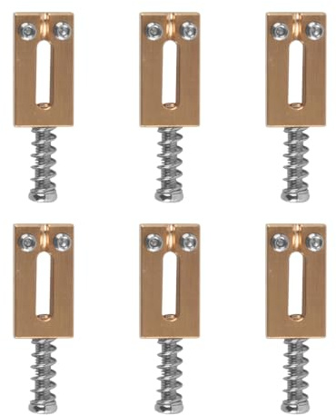Tiardey 6 Stück Messing-Brückensättel, 10,5 mm, Rollen-Brückensättel, Tremolo-System für ST/TL-E-Gitarre, rechteckiger Typ, Ersatzteil für den Gitarrensteg
