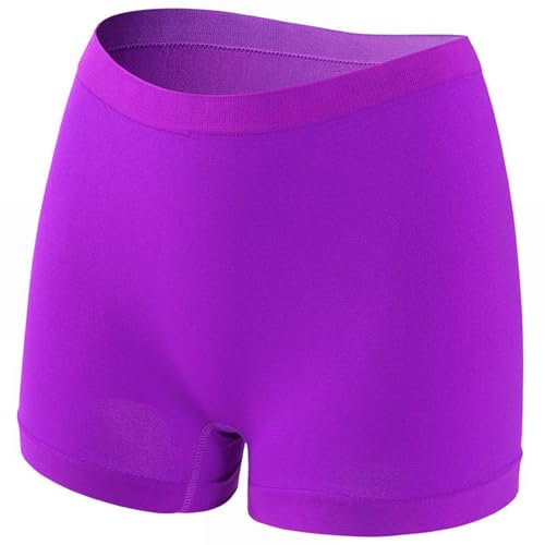 kuiazelit Damen Boyshorts, Unterwäsche, volle Abdeckung, weiche Stretch-Shorts für Damen, unsichtbare Concealer, violett, L