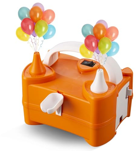 Scott 11 Electric Balloon Pump with Dual Nozzle, Portable Balloon Inflator 220v-240v 600w, Electric Air Pump for Birthdays, Parties, Wedding and Event Decorations