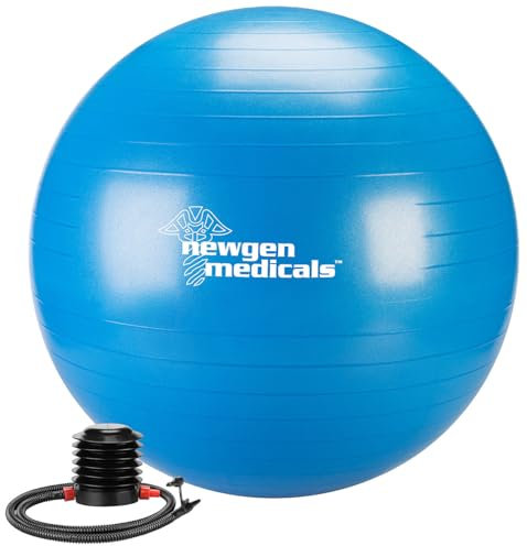 newgen medicals Sitzball: Sitz- und Gymnastikball, auch für Yoga, Anti-Platzen, Ø 75 cm, blau (Fitness Ball Gymnastikball, Fitnessball für Yoga und Pilates, aufblasbar)