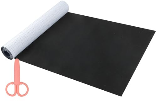 LongZYU Feutrine Autocollante, 40 x 220 cm Feutrine Noire, Épaisseur 1 mm, Outils de Découpe Fournis, Idéal pour Doublure Caisses, Dessous Verre, Cadres Photo, Pieds Chaise, Pieds Table(Noire)