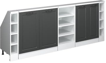 Vicco Dachschrägenschrank-Set Rion, Anthrazit Landhaus/Weiß, 5er Set