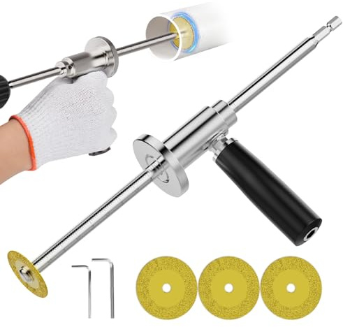 Innenrohrschneider für PVC-Rohre, Innenrohrschneider mit Diamant-Schneidrad und Griff, passend für 1-1/2 Zoll bis 8 Zoll, 7 Zoll einstellbare Schnitttiefe