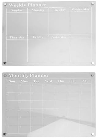 Jiawu The Acrylic Drying Scheme -Tablet Came from Planners with 3 Colors of Pencils for Effective Meal Planning, a Strong Adhesion Project, Suitable for Family Organization, Transparent Material